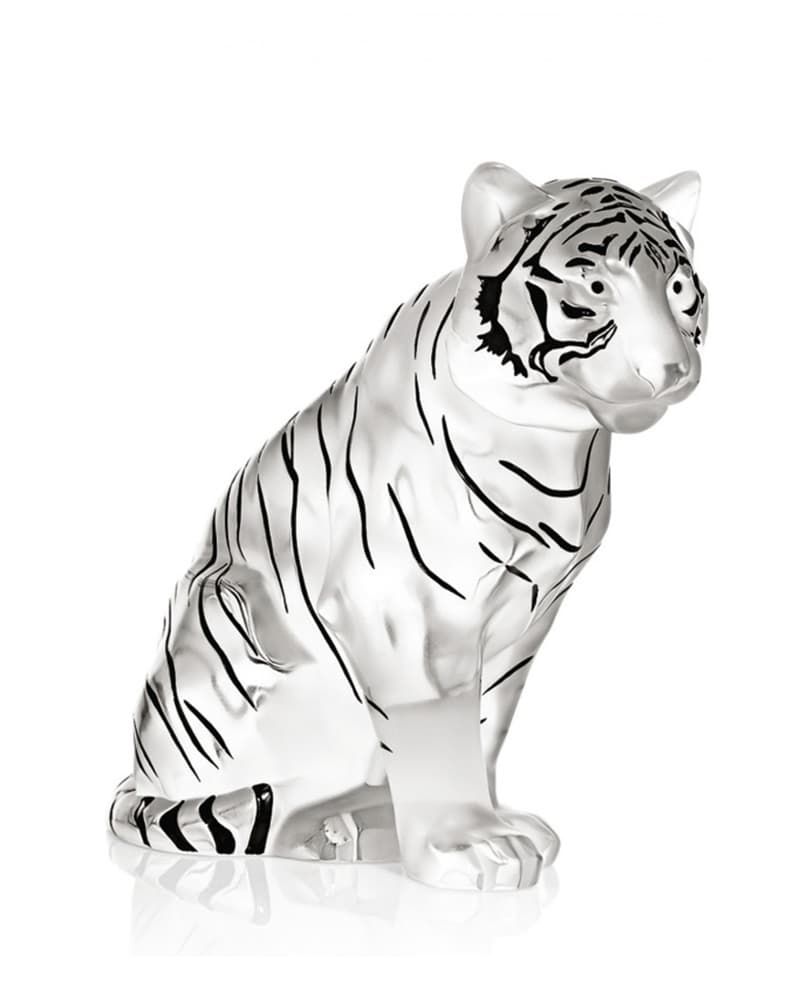 Lalique 1219810 Тигр черный сидячий