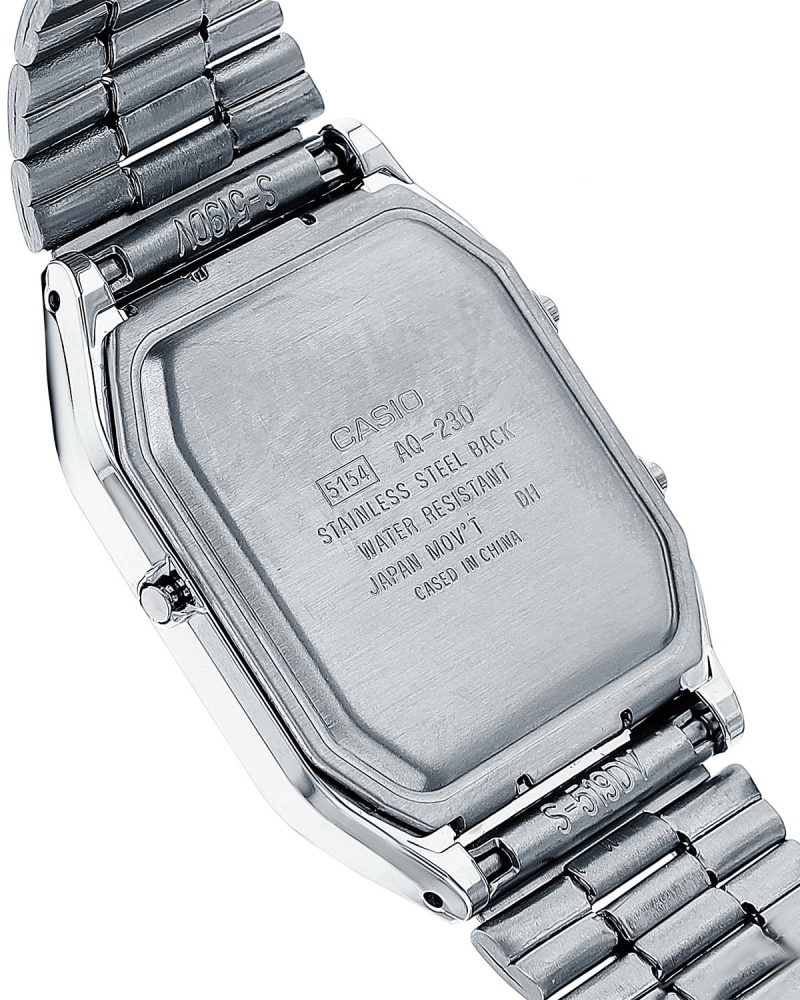 Casio stainless steel back water resistant sale