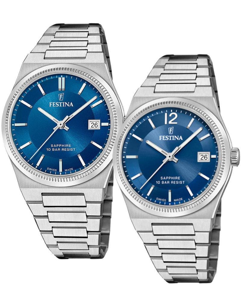 КОМПЛЕКТ ПАРНЫХ ЧАСОВ Festina Swiss Made
