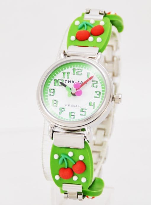 Часы "ТИК-ТАК" H108-3 зеленые вишни