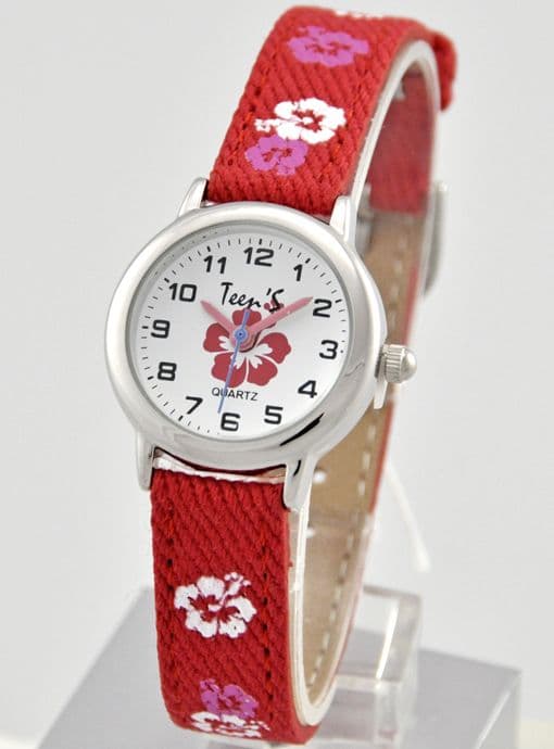 Часы "ТИК-ТАК" H114-4 цветы бордовые