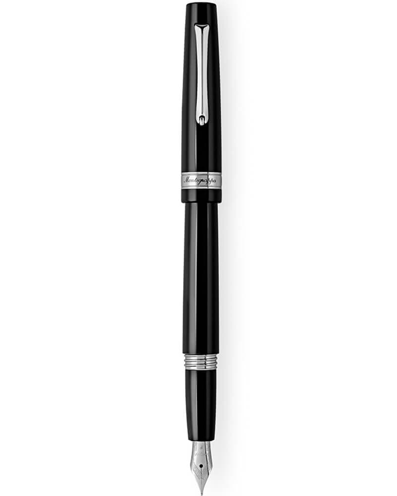Montegrappa HARMONY-FP-M ручка перьевая черная смола/сталь