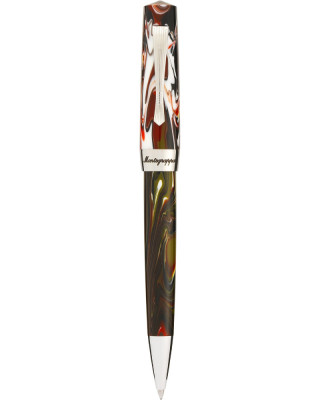 Montegrappa ELMO02-A-BP ручка шариковая хаки/терракотовая/белая/черная смола/сталь